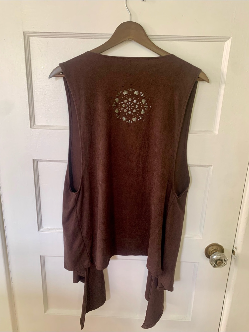 Boho Western  Cowgirl  Festival Sleeveless Open Front Women's Faux Suede Vest
